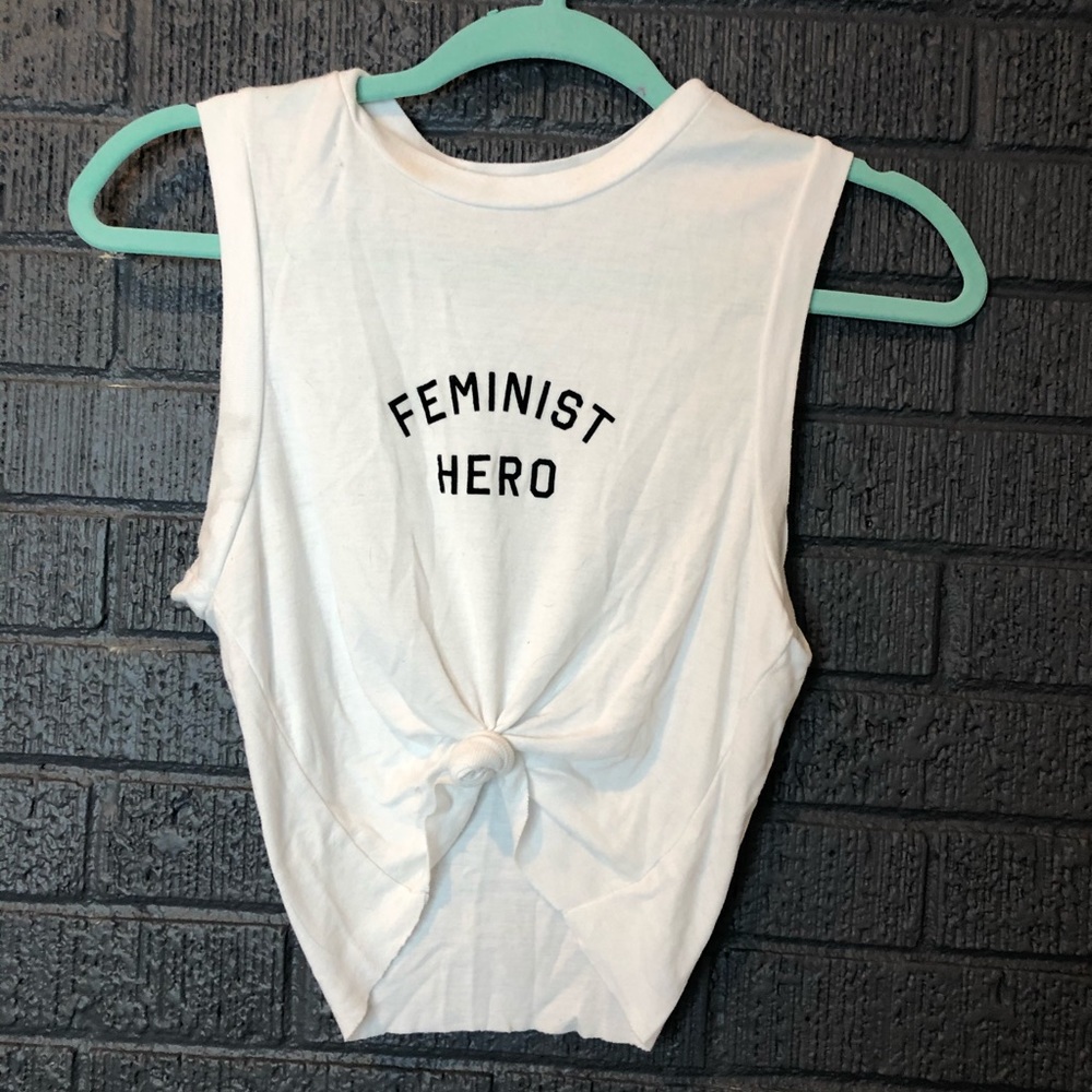 Wildfox “Feminist Hero” Cropped Tank